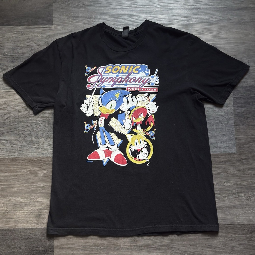 Sonic Symphony World Tour T-shirt Mens L Cities Dates Double Sided Concert